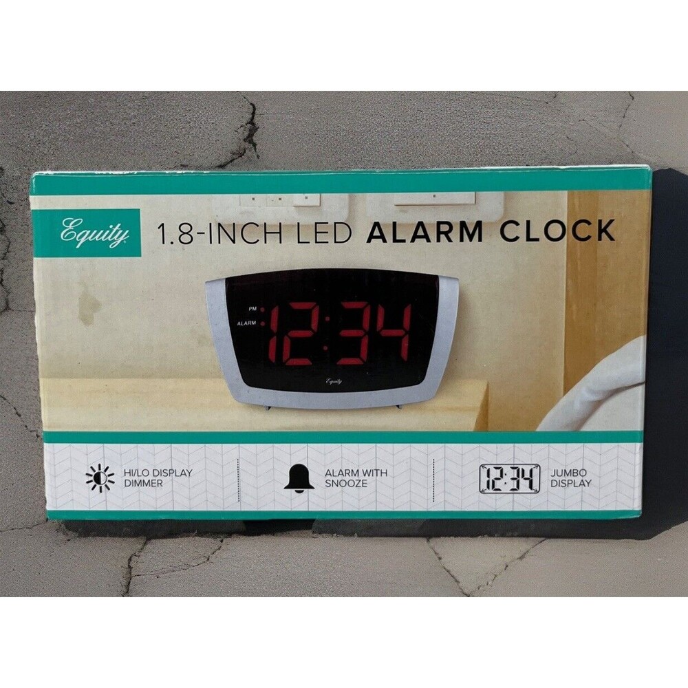 Alarm Clock-Equity by La Crosse AC Powered Red LED Digital Alarm Clock. new